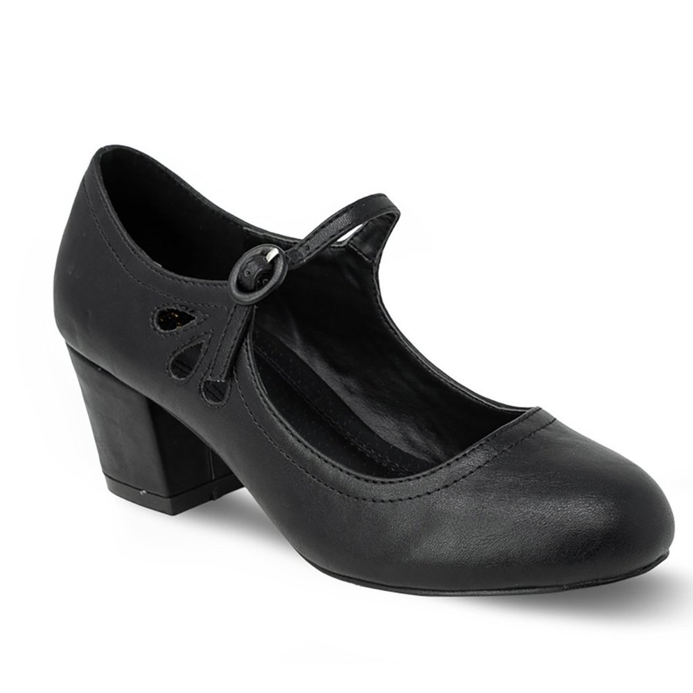 Chase & Chloe Minny-21 Women's Round Toe Pierced Mid Heel Mary Jane Styl… - Picture 2 of 4
